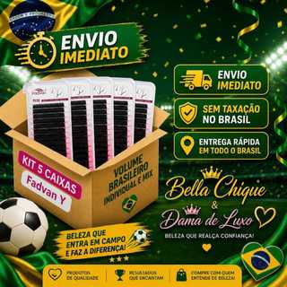 Kit 5 Cílios FADVAN YY Volume Brasileiro Alongamento Extensão Cilios ENVIO IMEDIATO