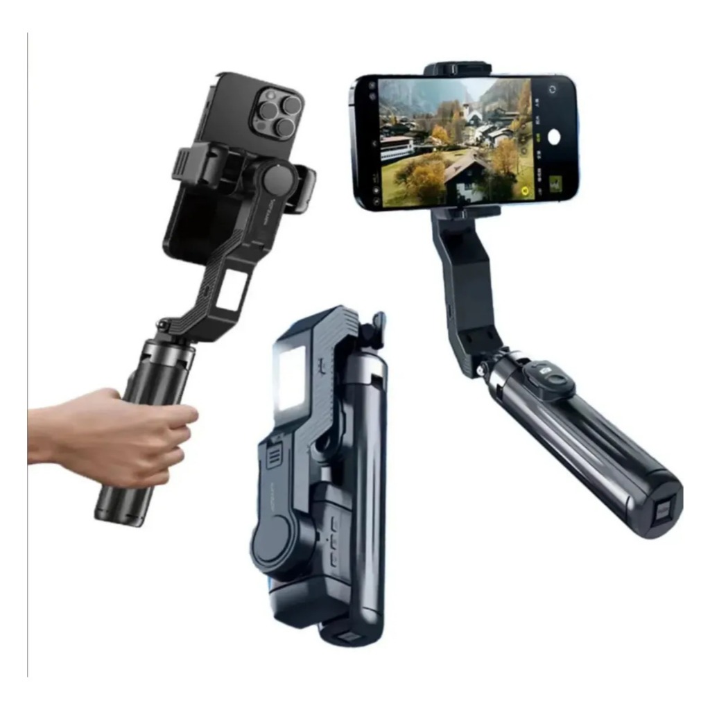 Bastão Selfie Tripé Estabilizador Bluetooth com Luz LED e Controle Remoto ZB08