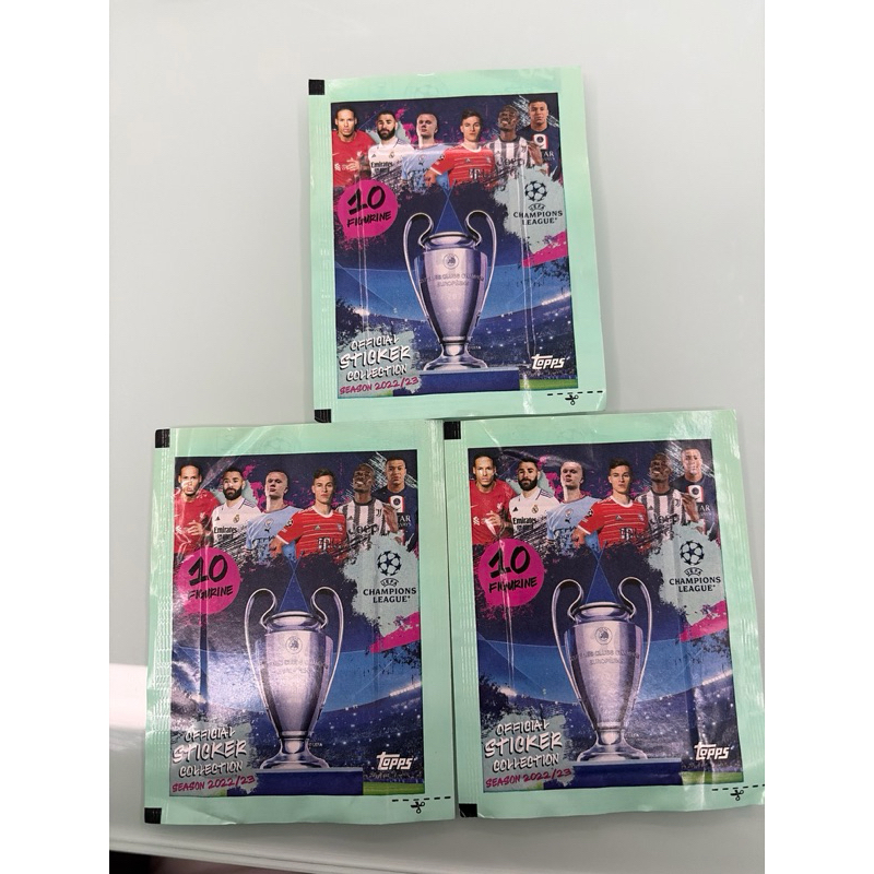 3 envelopes Lacrados Figurinha - Champions League 2022/23
