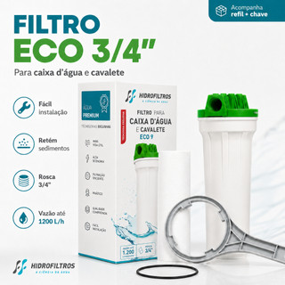 Filtro para Caixa D'Água e Cavalete Eco 9.3/4 Poe Original Alta Eficiência e Fácil Manutenção