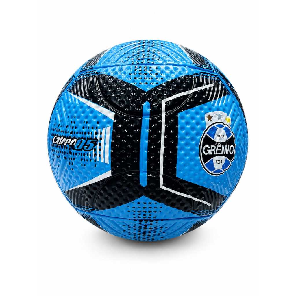 Bola de Futebol Grêmio Azul e Preta Nº 5 Dualt Costurada para Campo e Lazer