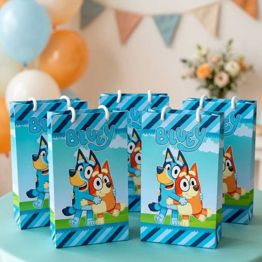 Sacolinhas Personalizadas tema Bluey 1.0 - Lembrancinha | Pegue e monte | Sacolinha surpresa P