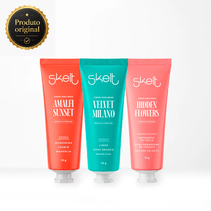 Creme Para Mãos Lançamento Skelt 75g Velvet Milano Amalfi Sunset Hidden Flowers Produto Original