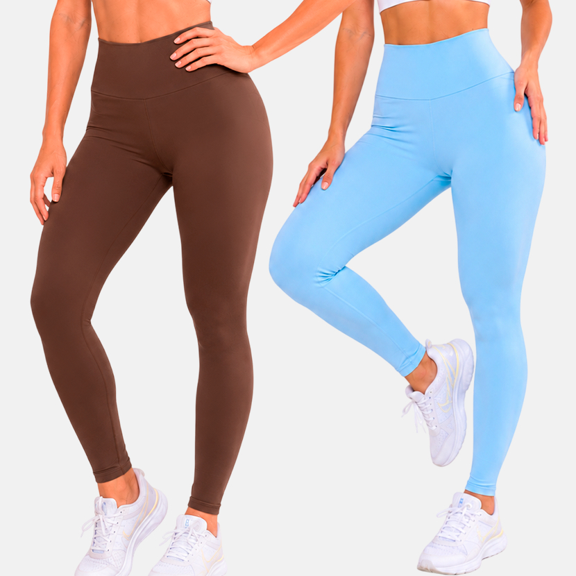 Calça Legging Premium Lisa de Cintura Alta Modeladora para Academia Feminina Fitness Esportiva