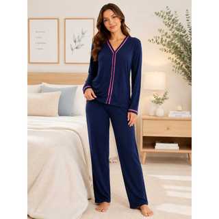 PIjama Manga Comprida Aberto  Inverno Feminino Adulto Blogueira Pijama Com Detalhes em Botões