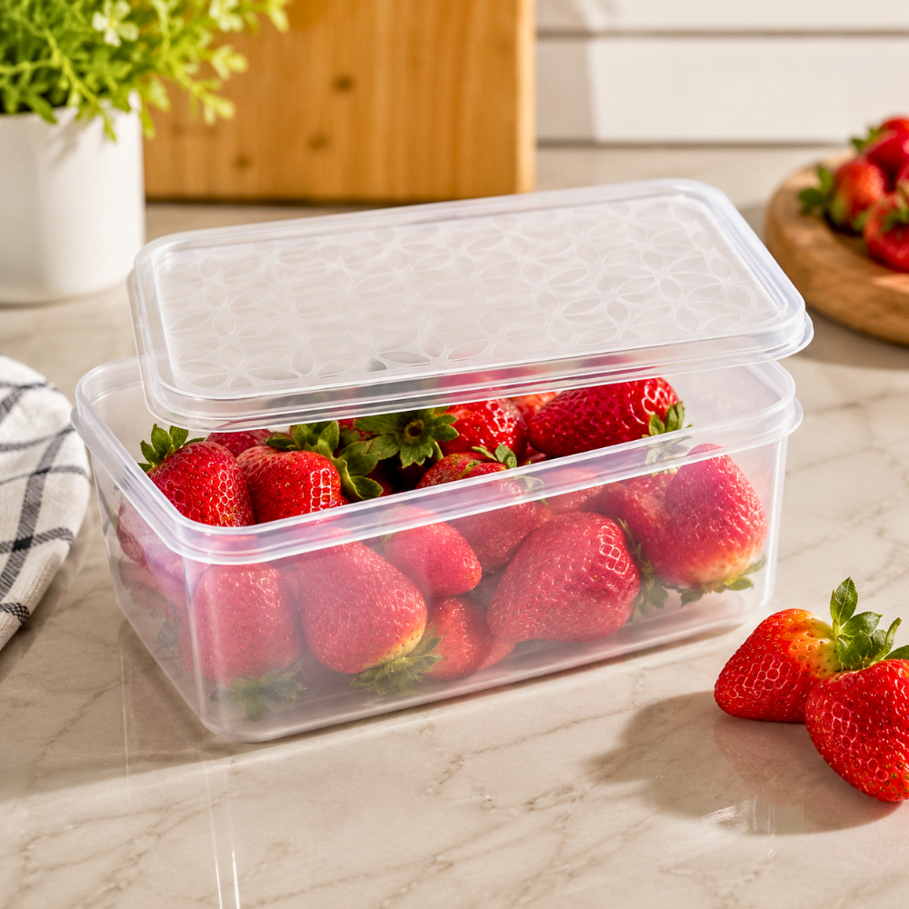 Kit 10 Potes 1 Litro Transparente Freezer Micro-ondas Marmita Fitness Kit Pote Mantimentos