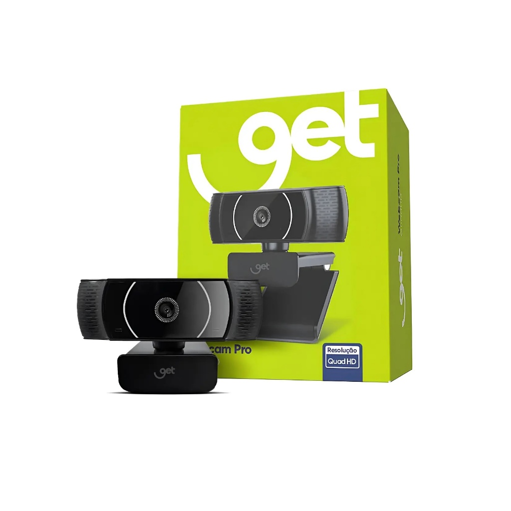 Webcam Get Pro Quadhd 5mp Microfone Integrado Preto