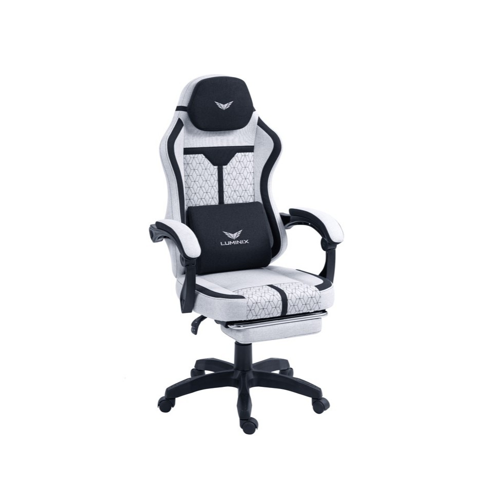Cadeira Gamer Luminix Premium Reclinável Com Apoio Para Pés E Lombar - Preta ou