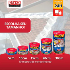 Fita Manta Asfaltica Adesiva Telhados Escolha o Tamanho DRYKO Reparo Em Telhados AntiGoteira e Furos