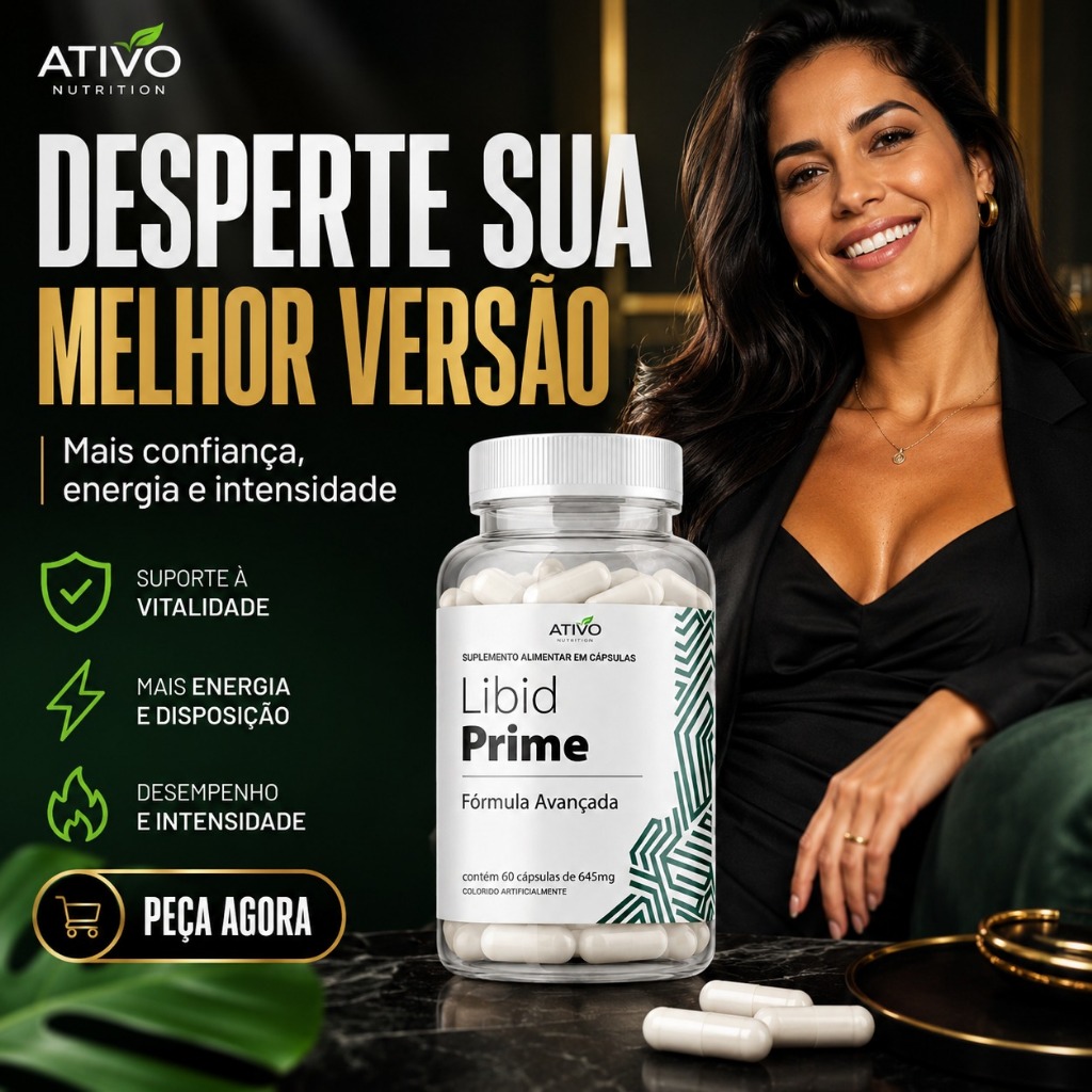 Libid Prime | Ativo Nutrition - 645mg - 60 Cápsulas - Auxílio em Energia, Disposição e Bem-Estar Diário