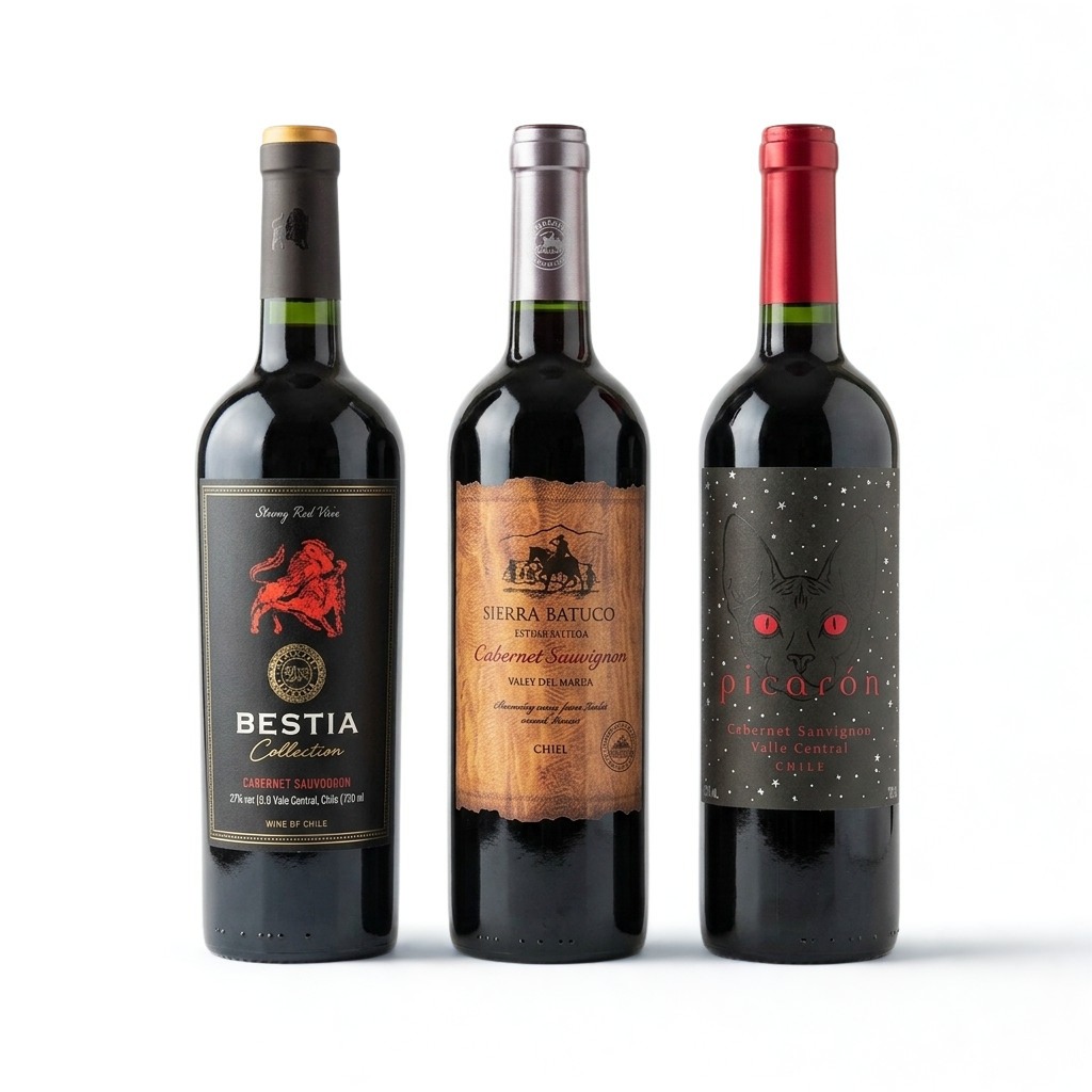 Kit 3 Vinhos Tintos Chilenos Cabernet Sauvignon 750ml