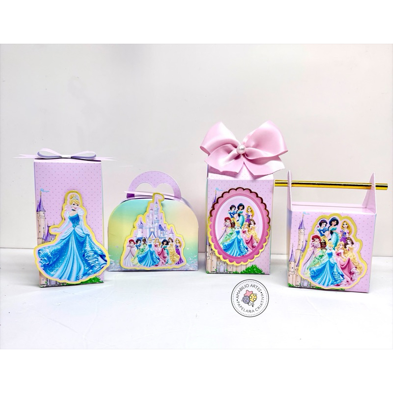 Kit Festa 3D Princesas - Caixinhas Personalizadas - Lembrancinha para festas