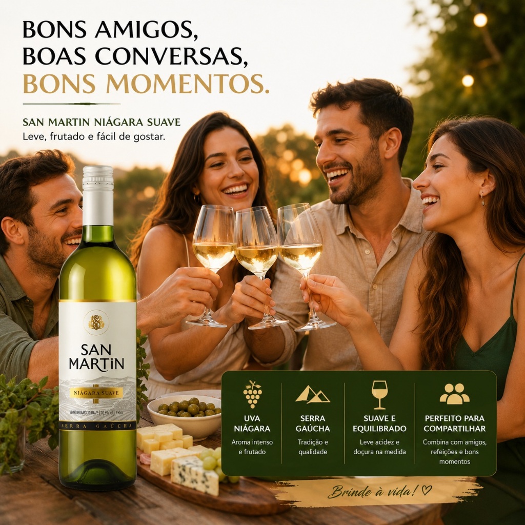 Vinho Branco Suave San Martin  (NIAGARA) 750ML