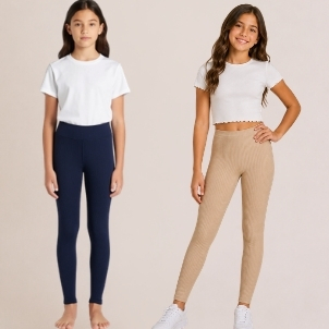 Kit Calça Legging Feminina Infanto Juvenil Ribana Canelada Conforto Estilo Flexibilidade Tendência ~ Modinha Tam 14!