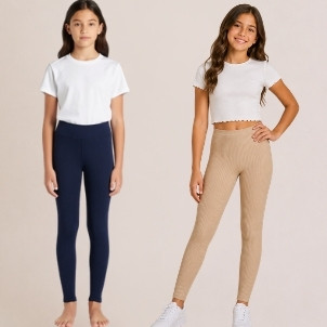 Kit Calça Legging Feminina Infanto Juvenil Ribana Canelada Conforto Estilo Flexibilidade Tendência ~ Modinha Tam 14!
