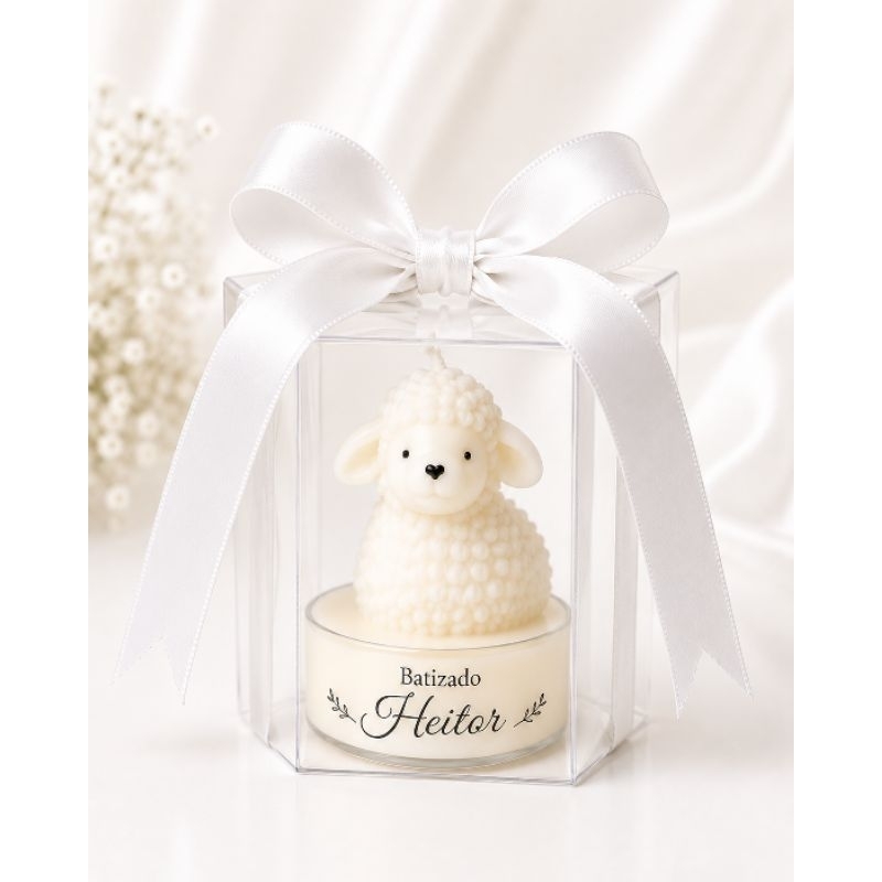 Lembrancinhas personalizada, batizado, nascimento, aniversário, chá de bebê e muito mais vela Aromática ovelinha