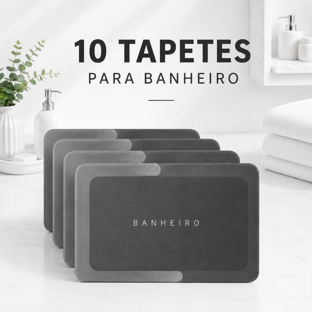 Tapete De Banheiro Quadrado Absorve Água Antiderrapante Secagem Rápida 40x60