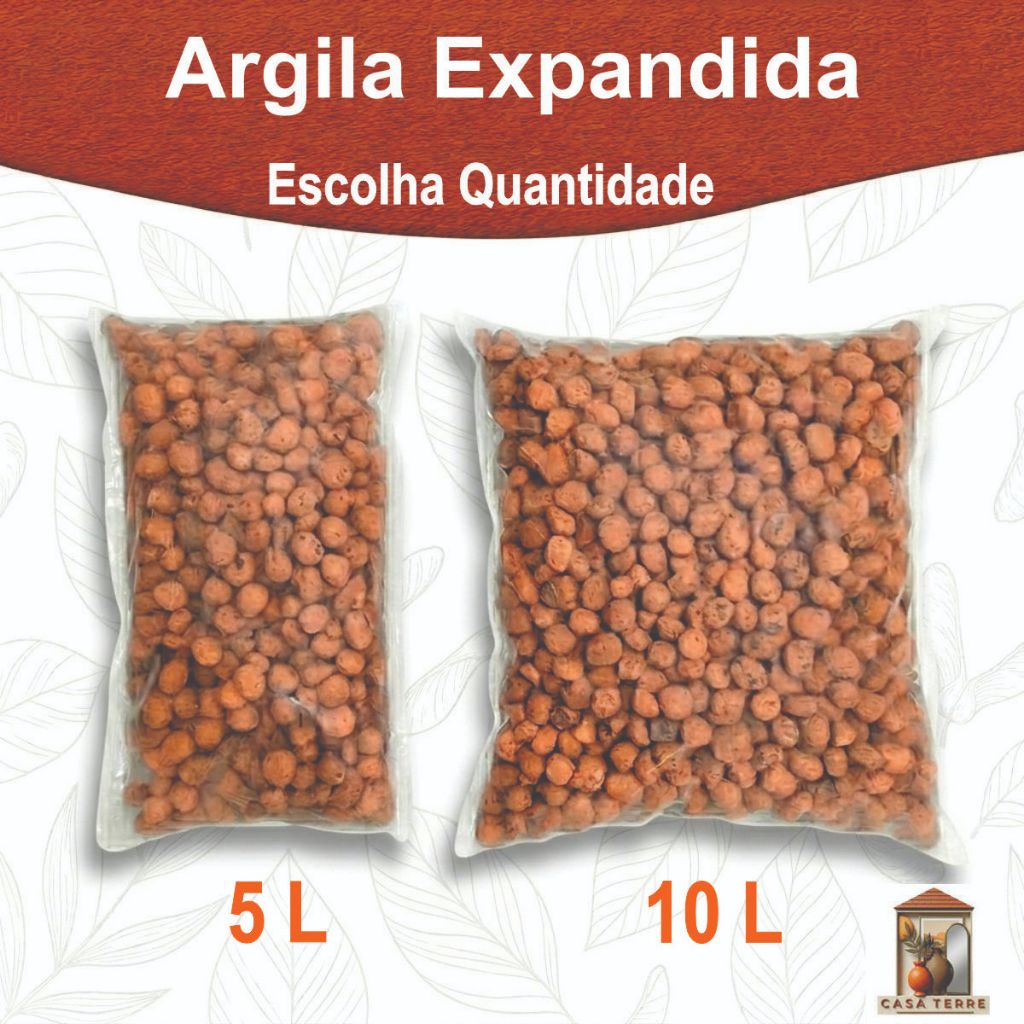 Argila Expandida Cinexpan 5L ou 10L Drenagem De Plantas e Cachepô Jardim Paisagismo Decoração