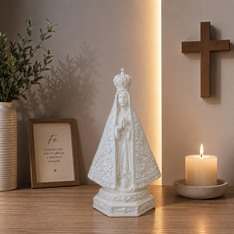 Nossa Senhora Aparecida Decorativa Católica para Altar Oração Presente Religioso Proteção benção12cm