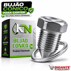 Bujão Cárter Todos os Carros 12mm 14mm 16mm Recupera Rosca Espanada + Arruela Grátis