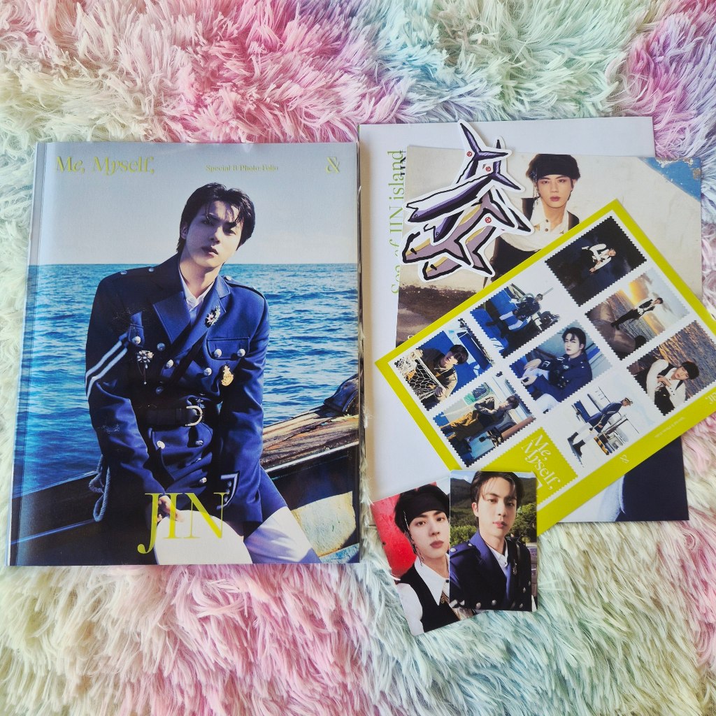 photo-folio "me, myself & jin" + photocards + pôster