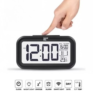 Despertador Digital Relógio de Cabeceira com Soneca, Exibição de Temperatura Data Hora, I…