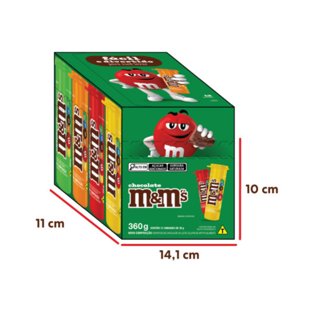 Chocolate M&M'S Ao Leite Tubo 12 Unidades de 30g (MMS) · foto 2