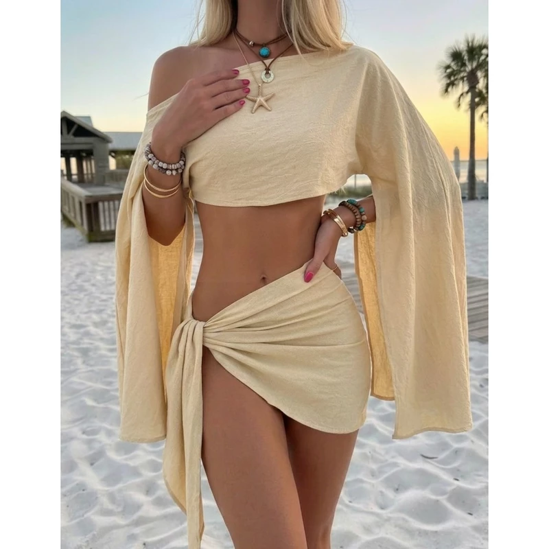 Conjunto de Saída de Praia Feminino com Saia — foto 8