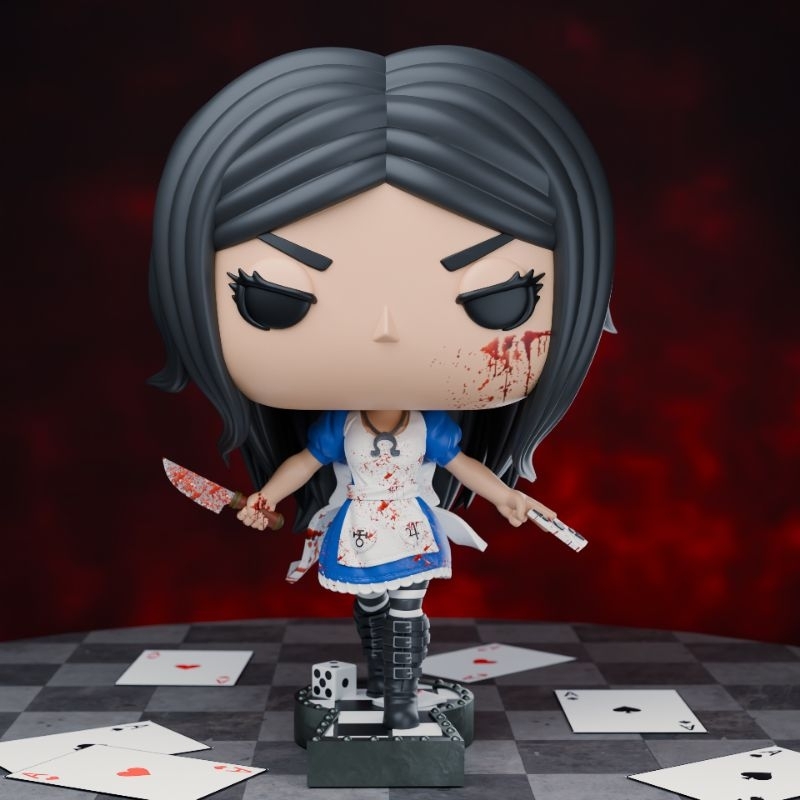 Alice Madness Returns - Boneco Estilo Chibi em Resina | Colecionável
