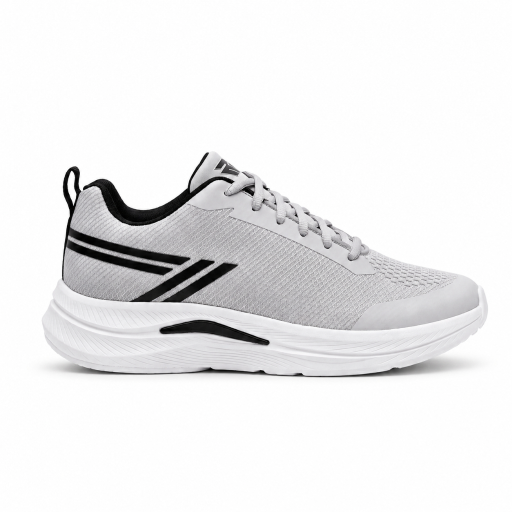 Tênis Corrida Academia Esportivo Masculino Feminino Cinza Branco Leve Confortável Caminhada Treino Fitness RG