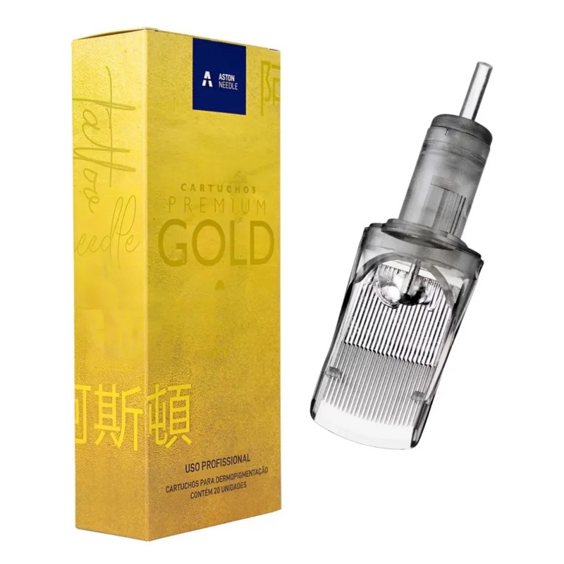 Cartucho Aston Gold Tatuagem RM Round Magnum Cx. 12 Unidades