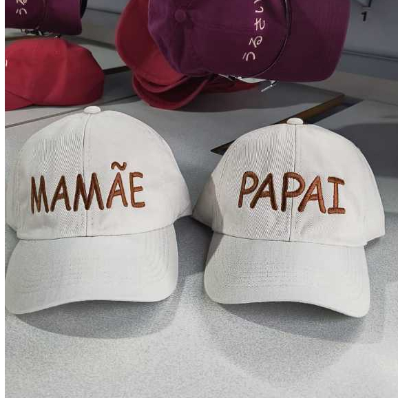Boné PAPAI MAMÃE bordado modelo dadhat 100% algodão