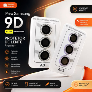 KIT CÂMERAS SAMSUNG GALAXY STRASS DIAMANTADA A14/A15/A16/A24/A06/A34/A35/A54/A55/S23FE/S24FE/S23/S24/S25/S25Plus STRASS