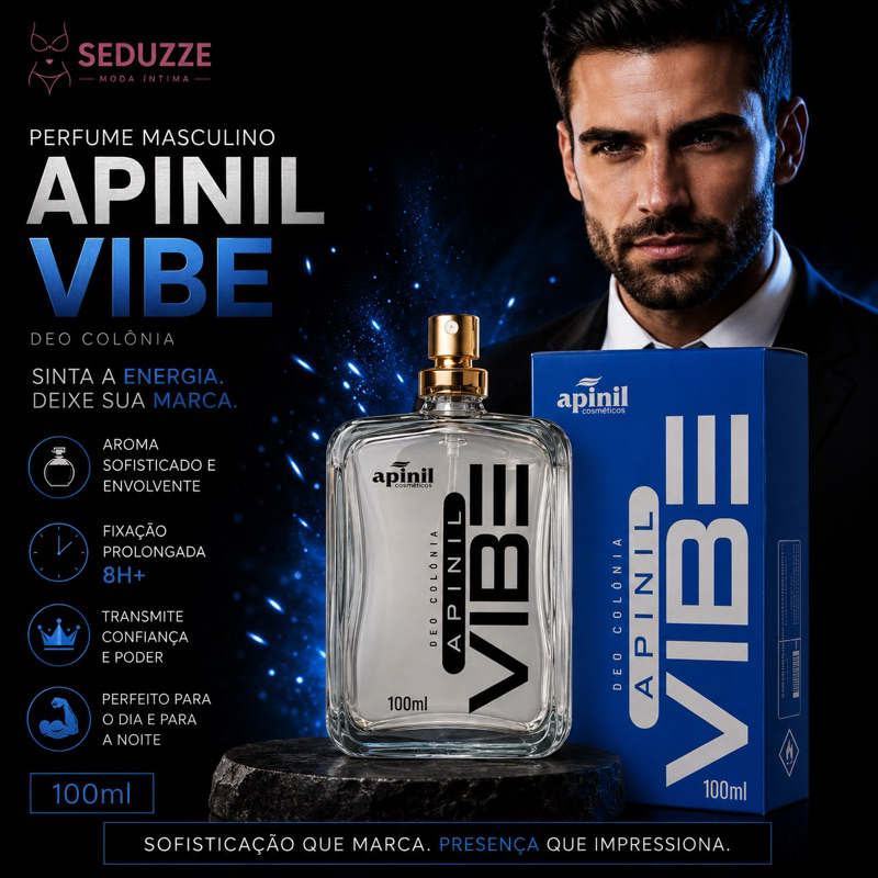 Deo Colônia Perfume Masculino Vibe 100ml Apinil