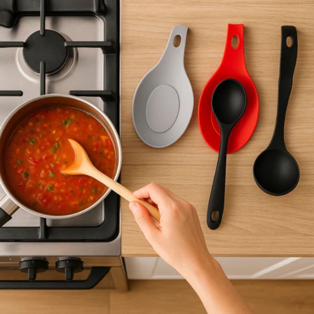 Descanso Térmica Forno Fogão Para Cozinha De Silicone Suporte Para Colher