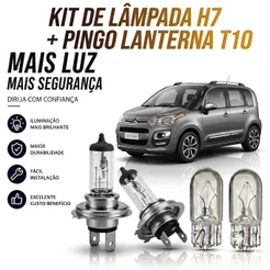 Lampada farol BAIXO + LANTERNA C3 PICASSO 2009 ATÉ 2016
