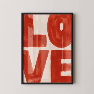 Quadro Decorativo Arte Minimalista Love Com Moldura