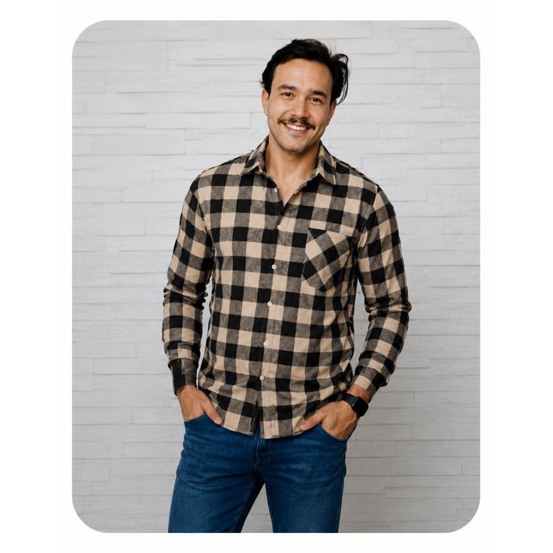 Camisa Masculina Xadrez Flanelada blusa de manga longa