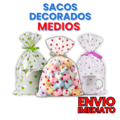 50 Saquinhos Celofane Plásticos Transparentes Decorados 15x22cm 15x30 20x30 Para Lembrancinha Festa