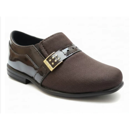 Sapato Social Infantil Masculino Cor Cafe Elegante e Super Confortavel