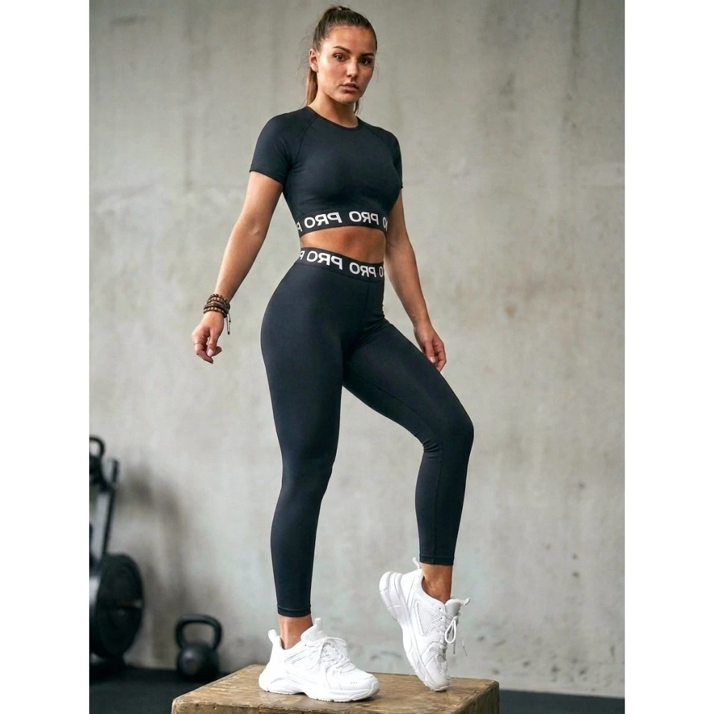 Conjunto Fitness Cropped Top + Calça Legging Suplex para Academia Treino Feminino — imagem 1