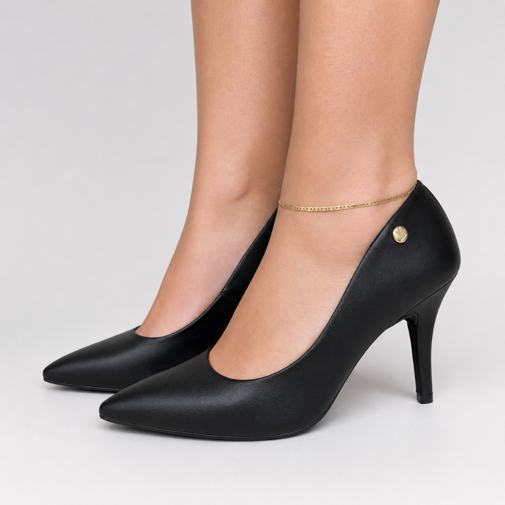 Scarpin VIZZANO Feminino Salto Alto Bico Fino Fechado Elegante Confortável Palmilha Acolchoada Trabalho Escritório