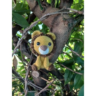 Leão amigurumi - Safari baby - aproximadamente 11cm em crochê para decoração infantil