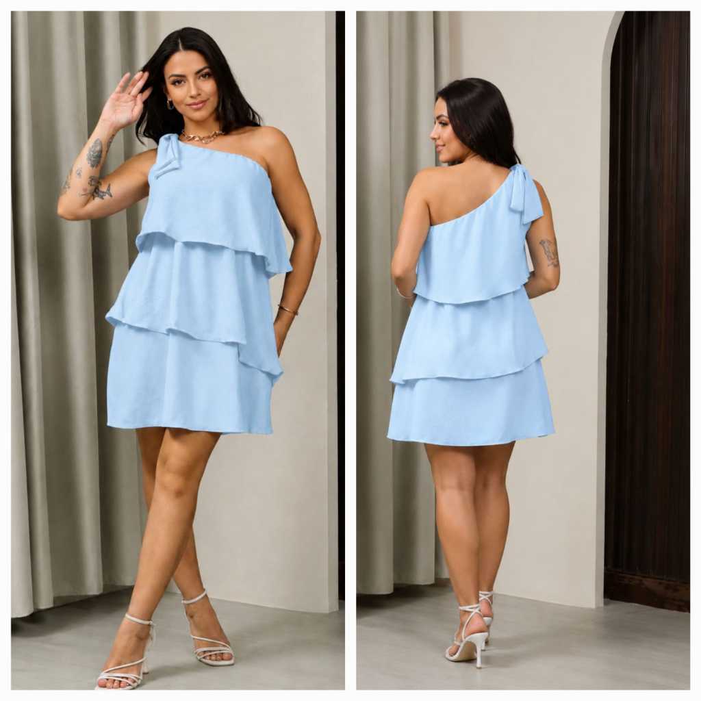 Vestido Feminino Assimétrico Preto | Vestido Elegante Soltinho Festa Evento Casual