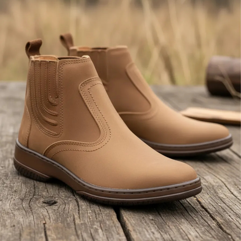 Bota Country Masculina Couro Nobuck Botina Agro Agronegocio Agronomia Trabalho Serviço Passeio 2520