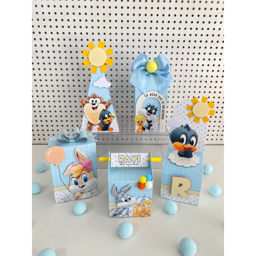 KIT PERSONALIZADO BABY LOONEY TUNES/FESTA LONEY/ANIVERSARIO/LEMBRANCINHA