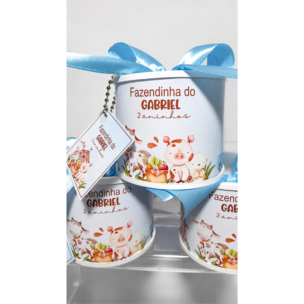 Tubolatas personalizadas tema Fazendinha com Tag  Tam 5x6 Lembrancinha aniversário