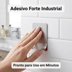 Suporte para Aparato de Barbear Gillette Aço Inox Fita 3M Sem Furar Parede
