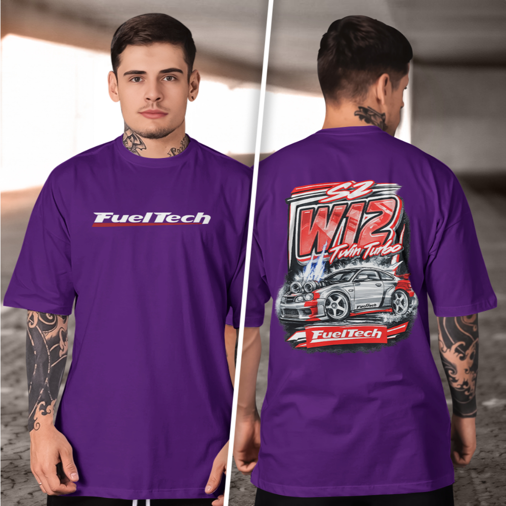 Camiseta Masculino Carro esportivo W12 Twin Turbo f-c estampada Tecido Confortável e Durável 100% Algodão Moda 2026