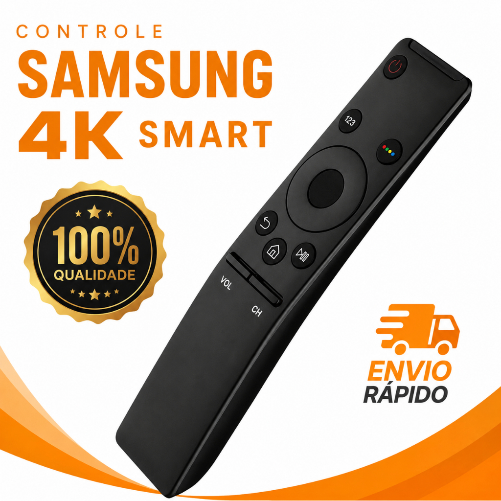 Controle Remoto Samsung Smart TV 4K Compatível UHD Crystal UHD Pronto para Uso